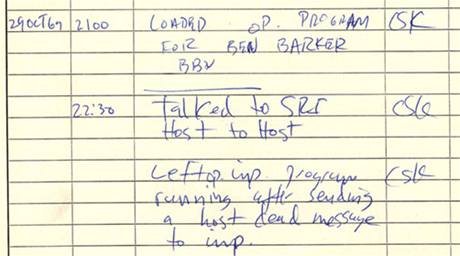 Zznam o prvnm ARPANET pipojen - CSK zkracuje Charles S. Kline