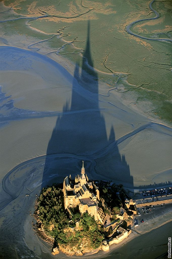Francie, Mont Saint Michel, letecký pohled