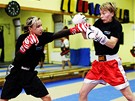 Kickboxerka Kamila uricová - trénink se sparingem