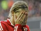 Liverpool - Manchester United: domácí Fernando Torres slaví gól