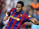 Barcelona - Zaragoza: domc Seydou Keita pekonv branke Juana Pabla Carriza