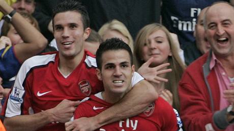 Cesc Fabregas a Robin van Persie z Arsenalu