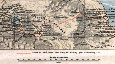 Mapa se zkresem Cortsovy vpravy