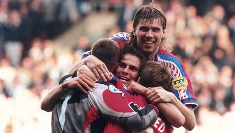 Euro 1996: Petr Kouba, Patrik Berger, Pavel Nedvd a Pavel Novotn