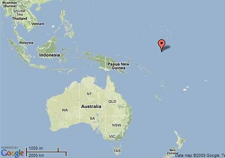 Mapa ostrova Nauru v Tichm ocenu