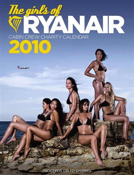 Nový kalendá Ryanair na rok 2010, v nm pózují letuky