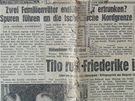 Dva otcové rodin uneseni nebo utopeni? Stopy vedou k vrad na eské hranici. Velký lánek na první stránce rakouských novin Bild-Telegraf z 9. íjna 1956. 