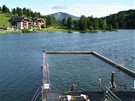 Rakousko, vyhívaná ást jezera u hotelu Hochschober