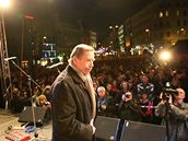 Vclav Havel na brnnskm nmst Svobody pi vro Sametov revoluce