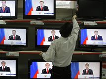 Rusk prezident Dmitrij Medvedv vyzval ve vronm projevu k modernizaci zem (12. listopadu 2009)