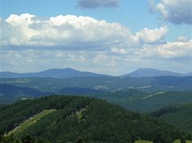 Nejvy vrcholy Moravskoslezskch Beskyd z hebene Javornk