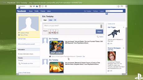 PS3 a Facebook