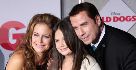 John Travolta s manelkou Kelly Prestonovou a dcerou 
