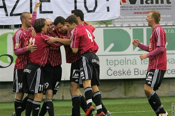 eské Budjovice - Bohemians Praha: domácí se radují z gólu