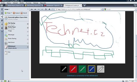 Opera 10.10 Unite whiteboard