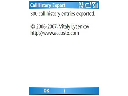 Callhistory Export
