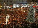 Rozsvcení vánoního stromu na námstí Svobody v Brn