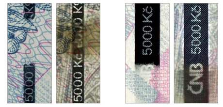 Bankovka 5 000 korun - ochrann prouek, vzor 2009