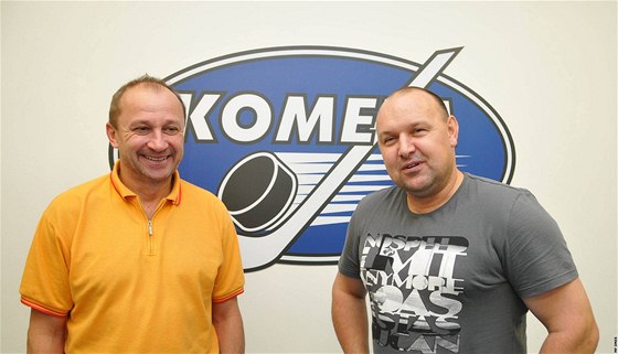 Ladislav Lubina (vpravo) povýil v Komet na pozici hlavního trenéra