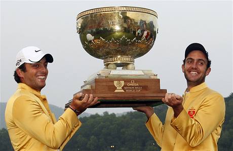 Svtov pohr 2009 - Francesco Molinari (vlevo), Edoardo Molinari, vtzov z Itlie.