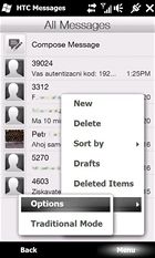 HTC HD2 - SMS, emaily a telefonovn
