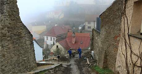 Historick st msta mezi kostelem sv. Mikule a hradem