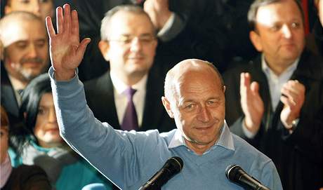 Staronový rumunský prezident Traian Basescu (6. prosince 2009)