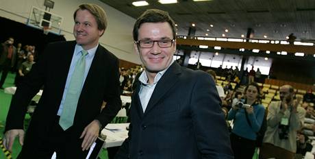 Ondej Lika s Martinem Burskem na sjezdu Strany zelench (5. 12. 2009)