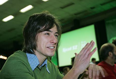 Matj Stropnick na sjezdu Strany zelench (5. 12. 2009)