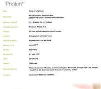 HTC Photon specifikace