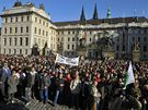 Demonstrace zemdlc, kteí v Praze protestují za více penz. (2.12.2009)