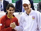 Rafael Nadal a Tomá Berdych pi losování finále Davis Cupu