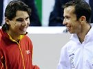 Rafael Nadal a Radek tpnek pi losovn finle Davis Cupu
