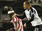 Fulham - Sunderland: domácí Bobby Zamora (vpravo) bojuje s Nyronem Nosworthym
