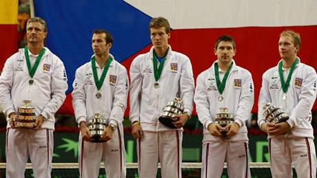 Finalist Davis Cupu 2009: Jaroslav Navrtil, Radek tpnek, Tom Berdych, Jan Hjek, Luk Dlouh