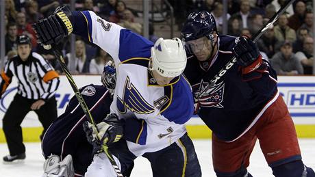 Columbus - St. Louis: Keith Tkachuk a Jan Hejda