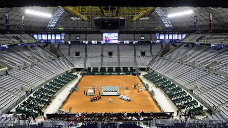 Losování finále Davis Cupu v barcelonské hale Sant Jordi