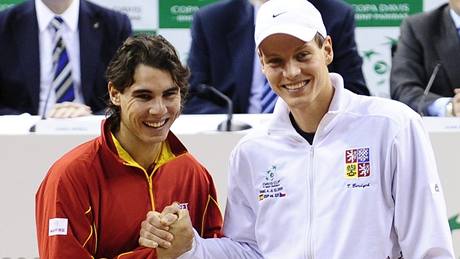 Rafael Nadal a Tomá Berdych pi losování finále Davis Cupu