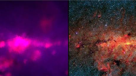 Rozdíl mezi starými a novými (vpravo, vizualizace) snímky vesmíru z infraervených teleskop je obrovský.