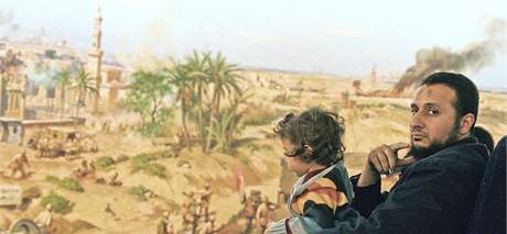 Arabsko-izraelská válka na plátn ukazuje hrdinství Egypan. Izraelci jsou na nm ti poraení.