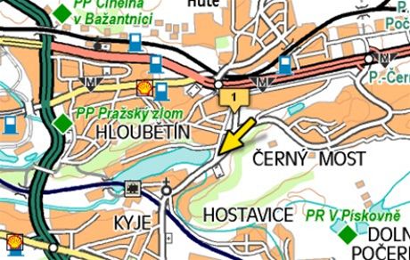 mapa - nehoda Broumarsk ulice v Kyjch