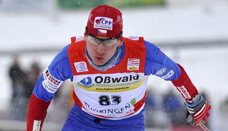 Luká Bauer v kvalifikaci sprintu Tour de Ski v Oberhofu