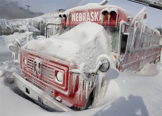 Zima v americkém stát Nebraska, ve mst Omaha