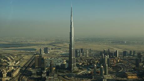 Nejvyšší mrakodrap na světě v Dubaji.