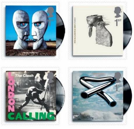 ze s�rie po�tovn�ch zn�mek na t�mata obal� rockov�ch alb (Pink Floyd, Coldplay, The Clash, Mike Oldfield)