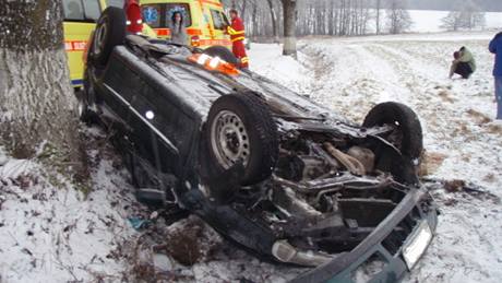 Dopravní nehoda u Vítkova. (2. ledna 2010)