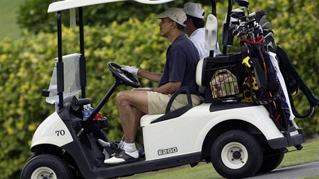 Barack Obama na golfu na Havaji.