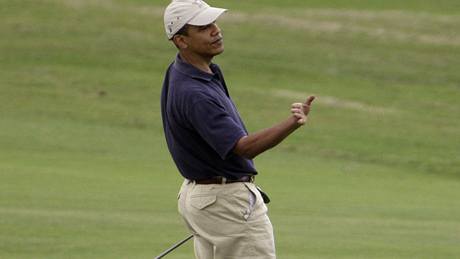Barack Obama na golfu na Havaji.