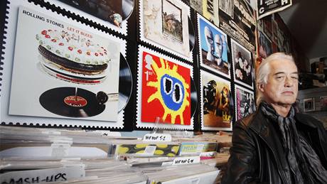 Jimmy Page p�edstavil sérii známek na témata obal� rockových alb