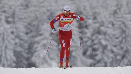 Petter Northug bhem závodu Tour de Ski v nmeckém Oberhofu